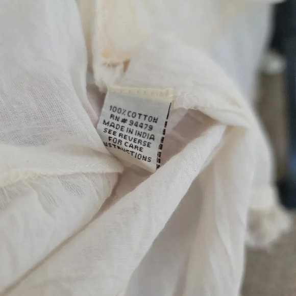 NWT White Maxi Dress Sleveless Embroidere Trim Tassels Flowy Summer Beach Long S - Picture 9 of 16